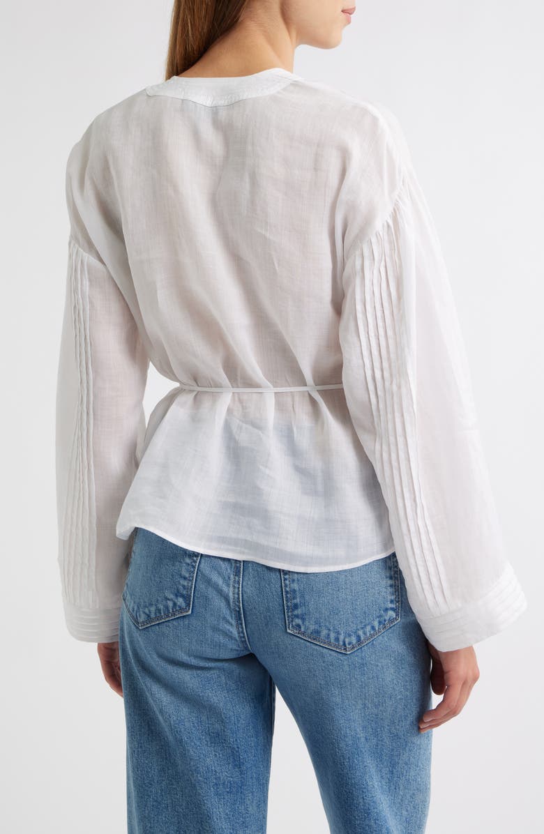 rag & bone Viviana Short Sleeve Tie Waist Button-Up Shirt, Alternate, color,