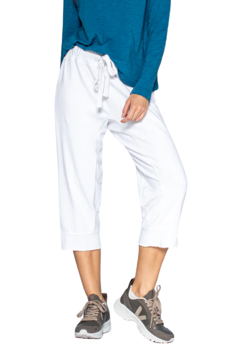 Crop Raw Jogger Easy Fit Pants, Main, color, White