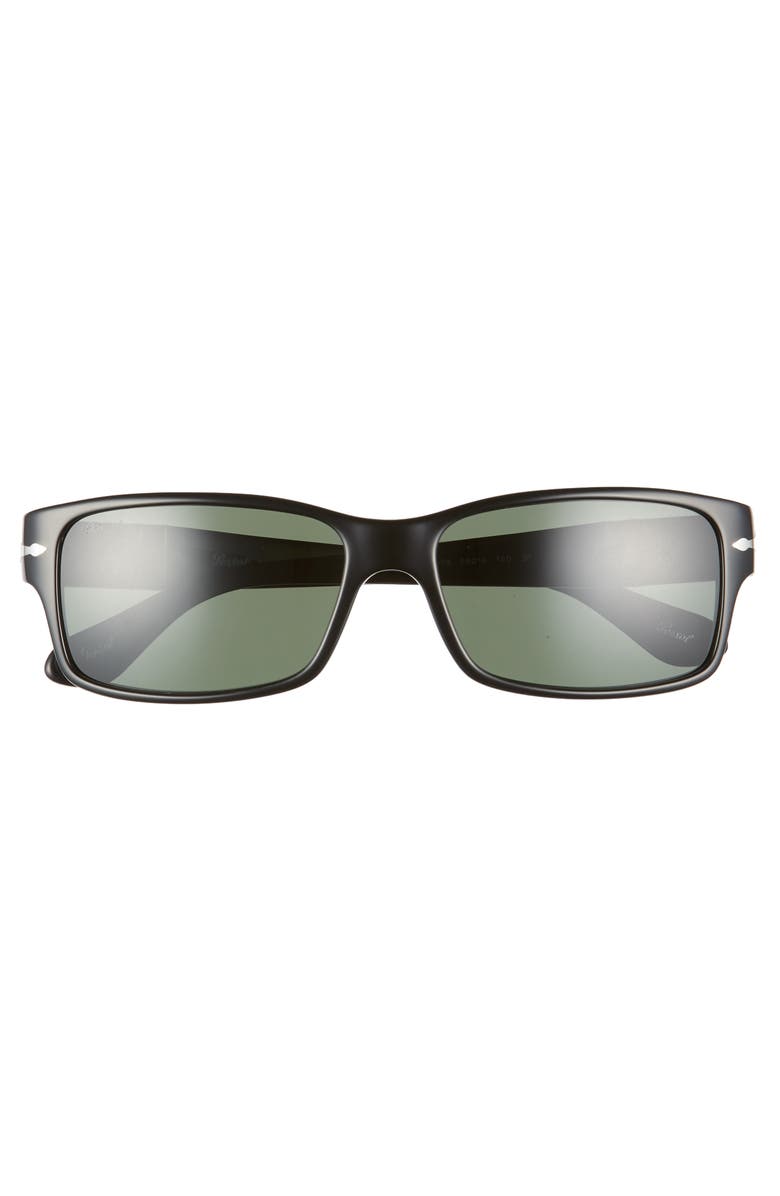 Persol 58mm Polarized Square Sunglasses, Alternate, color, Black/ Black Solid