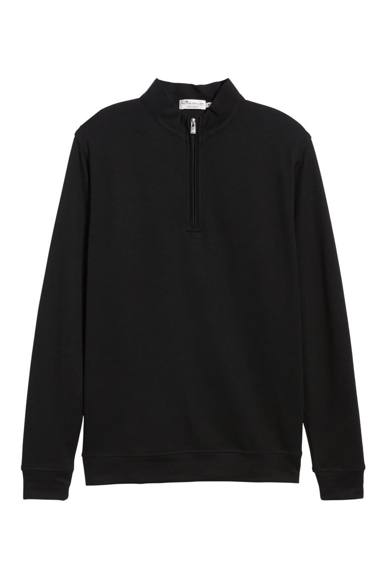 Crown Comfort Jersey Quarter Zip Pullover, Alternate, color, BLACK