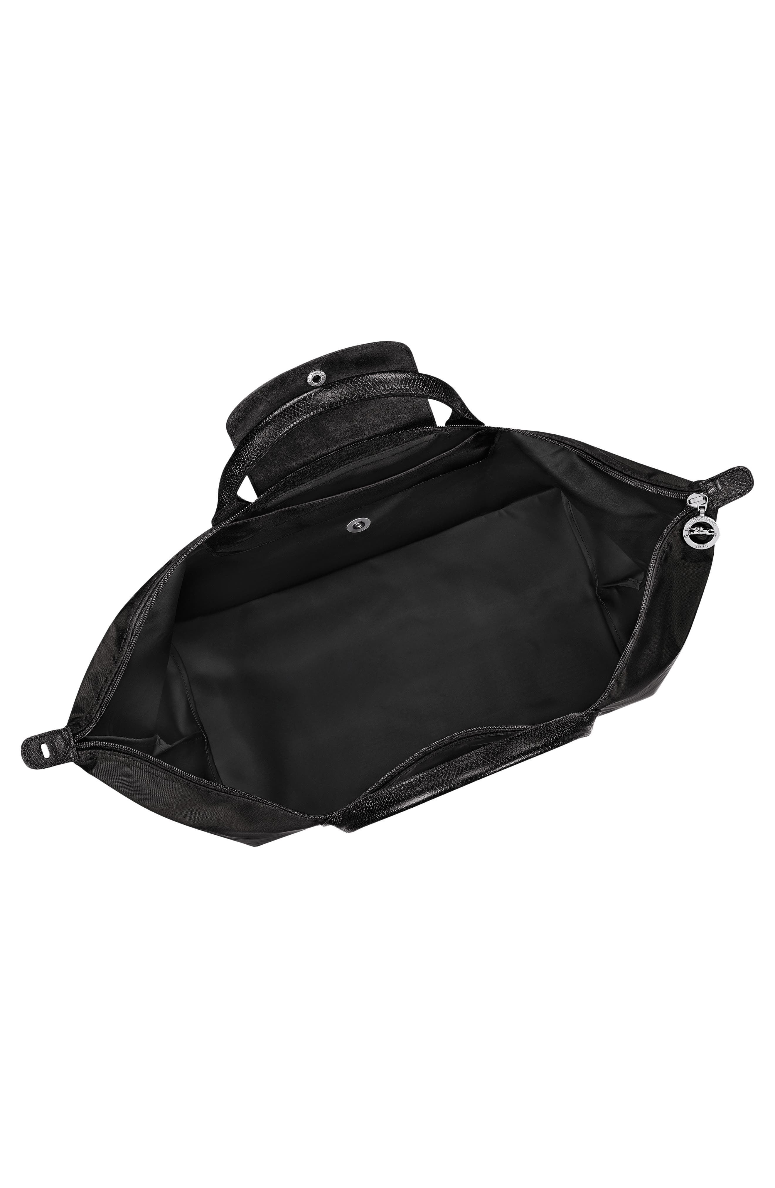 Large Le Pliage Recycled Polyamide Travel Bag, Alternate, color, BLACK