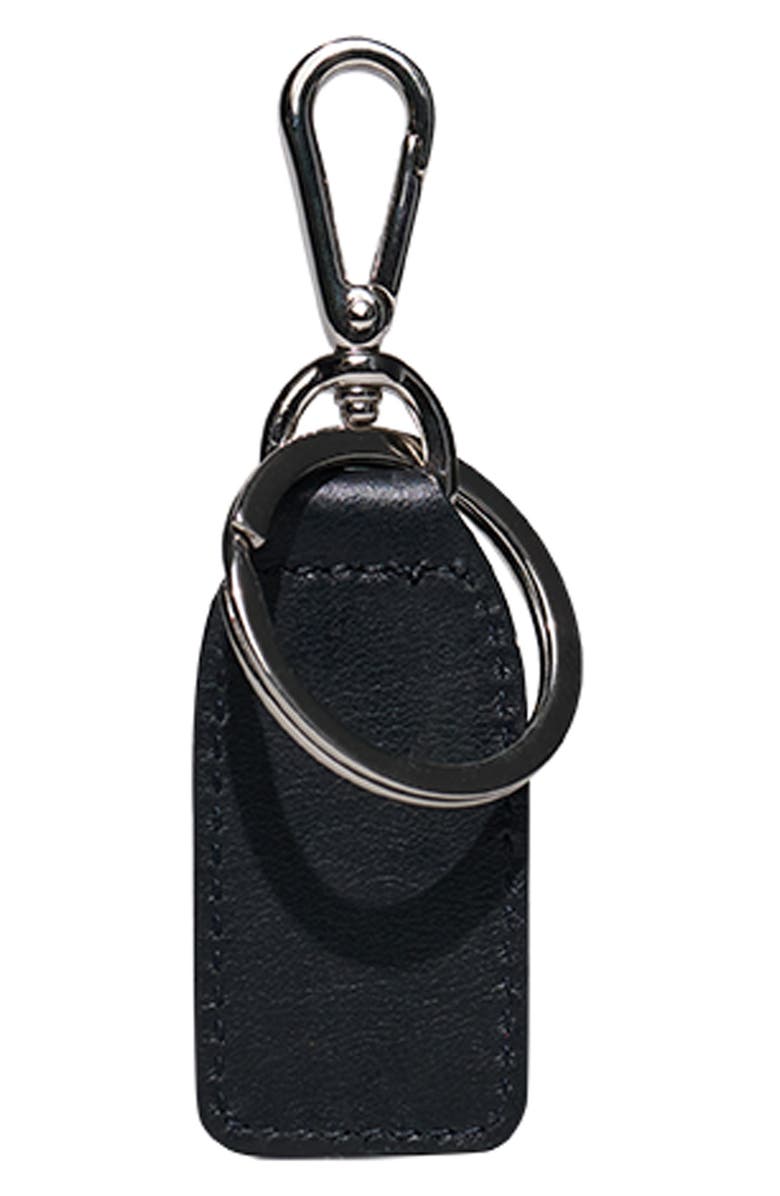 Lié Studio The Gaby Leather Tag Key Ring, Alternate, color, Solid Black