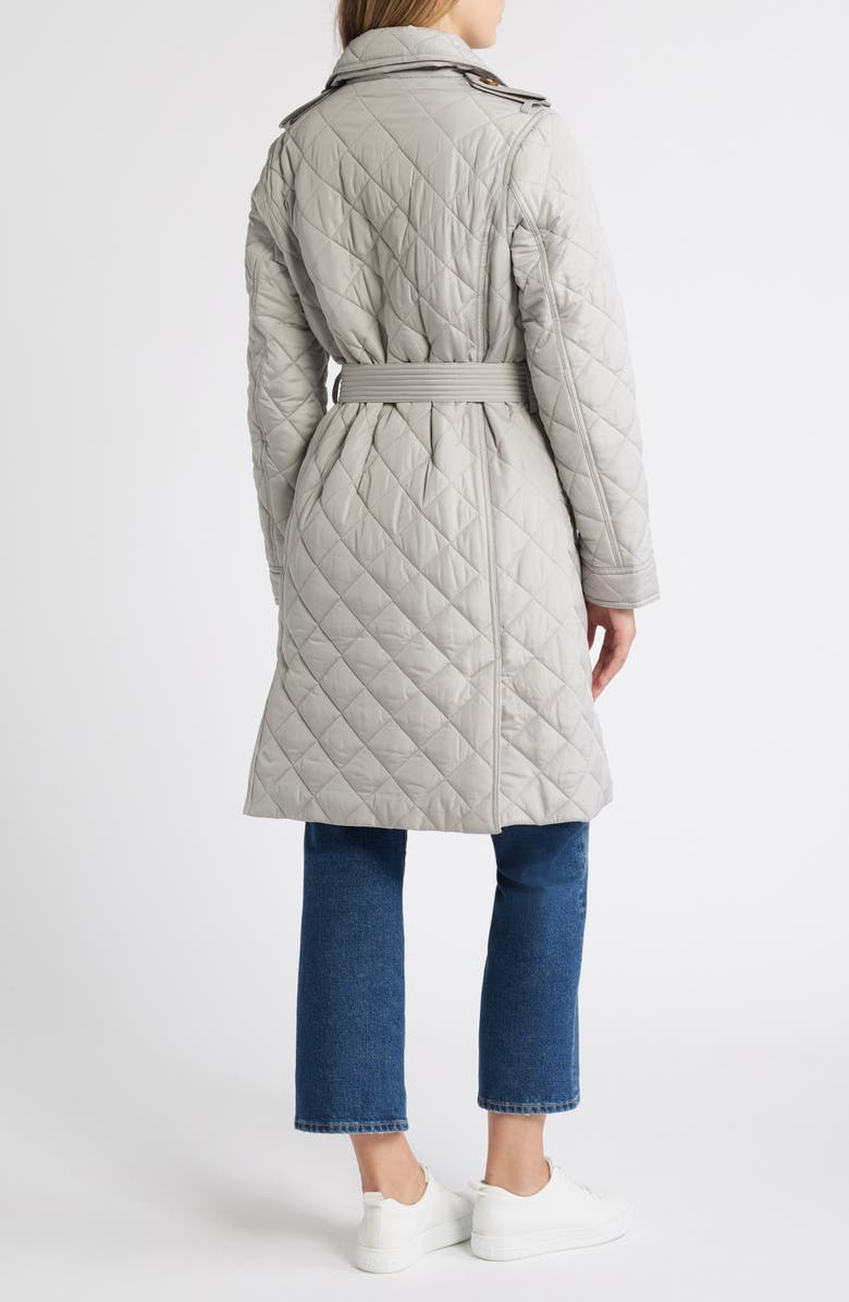 Lucky Brand Quilted Belted Trench, Alternate, color, Stone