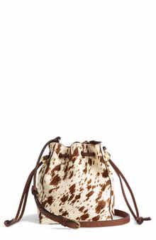 Madewell The Mini Genuine Calf Hair Crossbody Bucket Bag