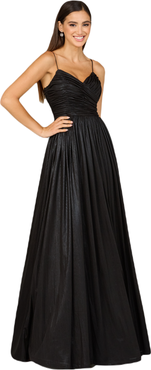 LARA New York High Slit Metallic Jersey Dress