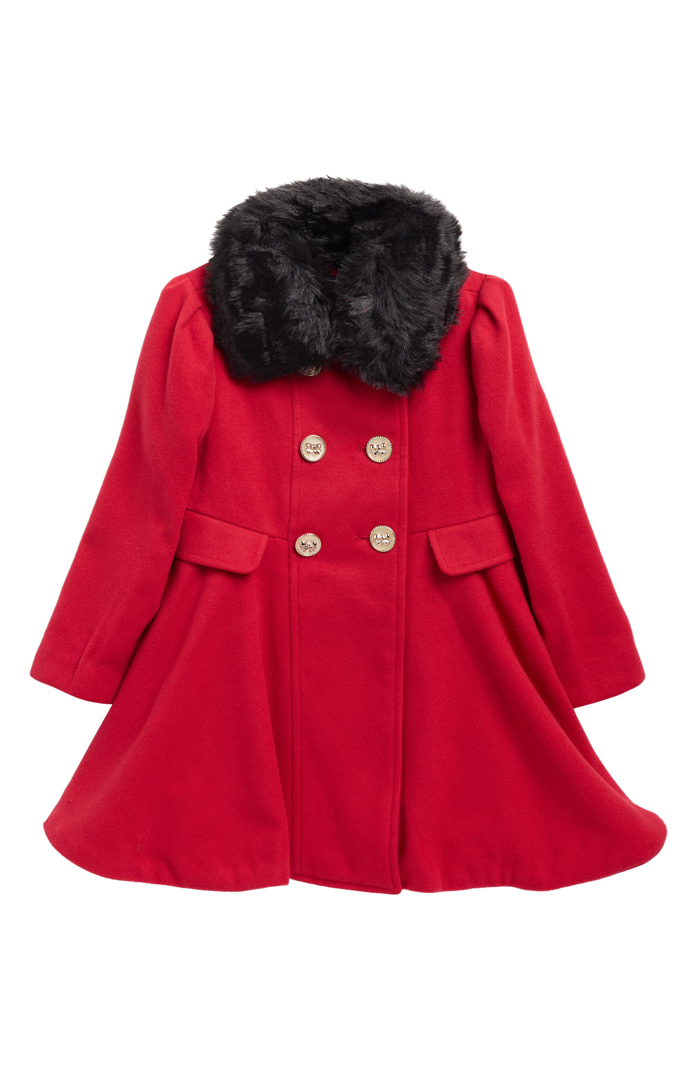 Rothschild Kids' Princess Coat with Faux Fur Collar