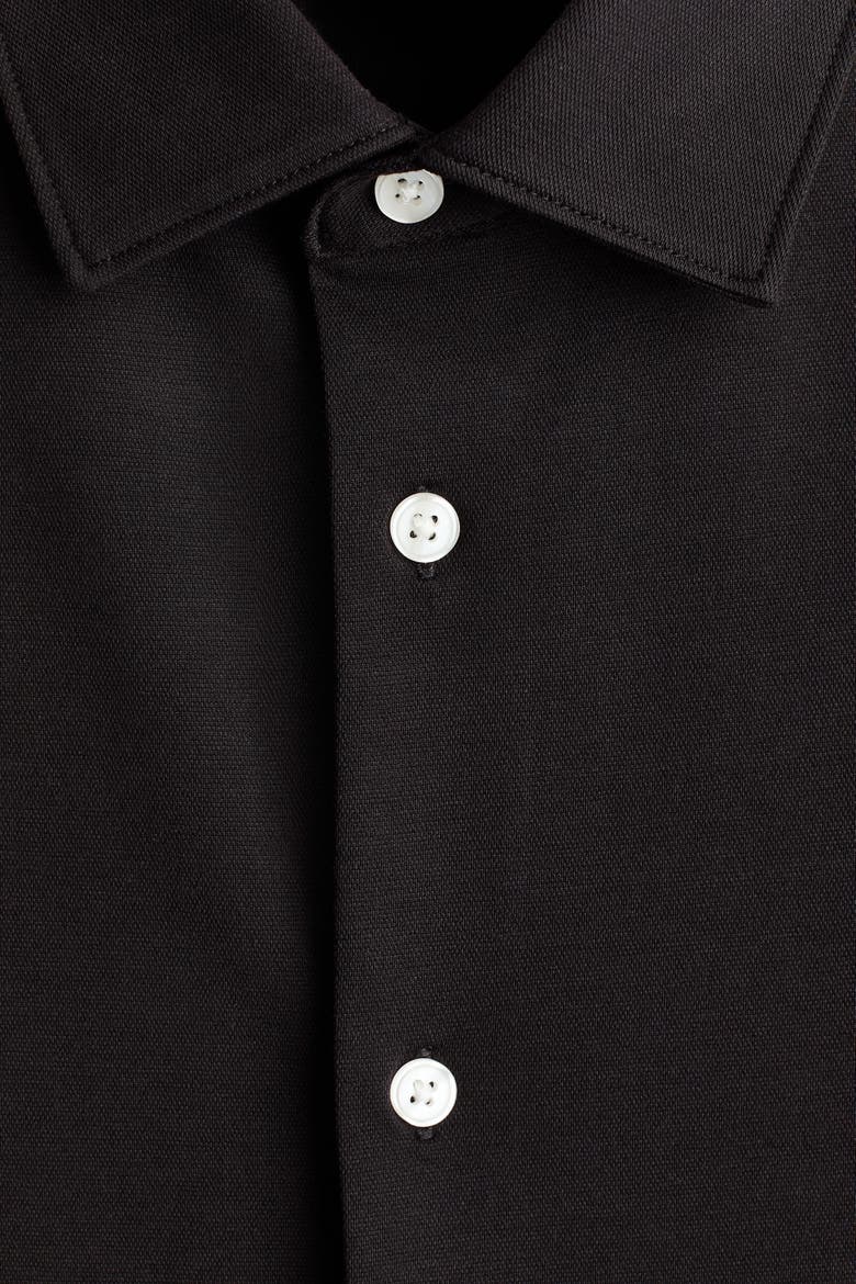 Four-way Stretch Slim Fit Shirt, Alternate, color, Black