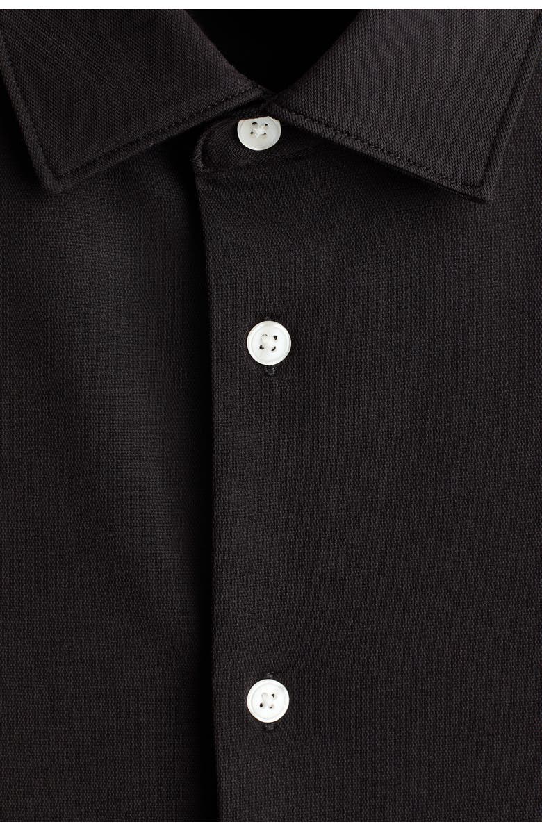 H&M Four-way Stretch Slim Fit Shirt, Alternate, color, Black