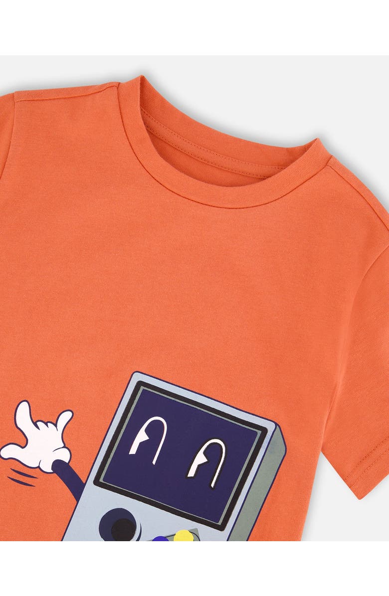 Deux par Deux Organic Cotton Jersey Skate Chest Graphic T-Shirt, Alternate, color, Orange