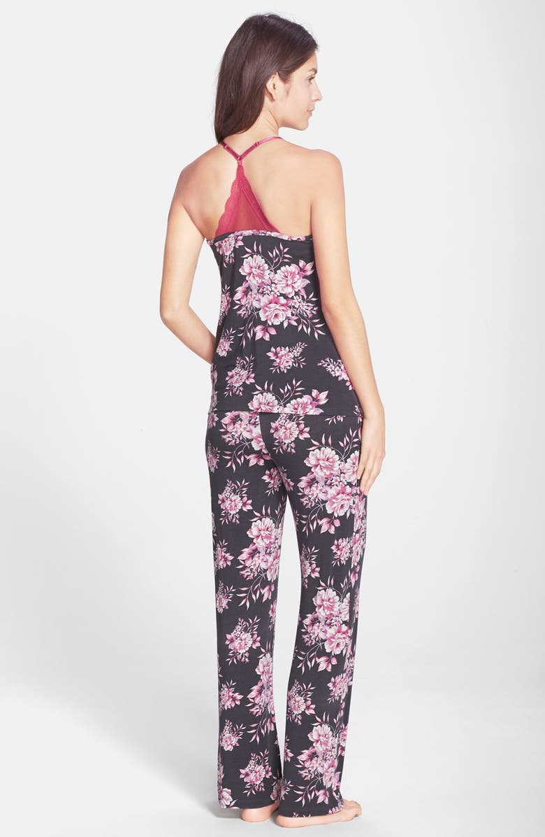 PJ Salvage Lace Trim Print Jersey Pajamas, Alternate, color, 