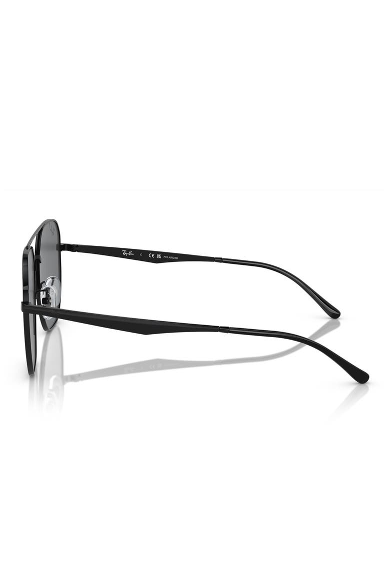 59mm Polarized Irregular Sunglasses, Alternate, color, BLACK / DARK GREY POLAR