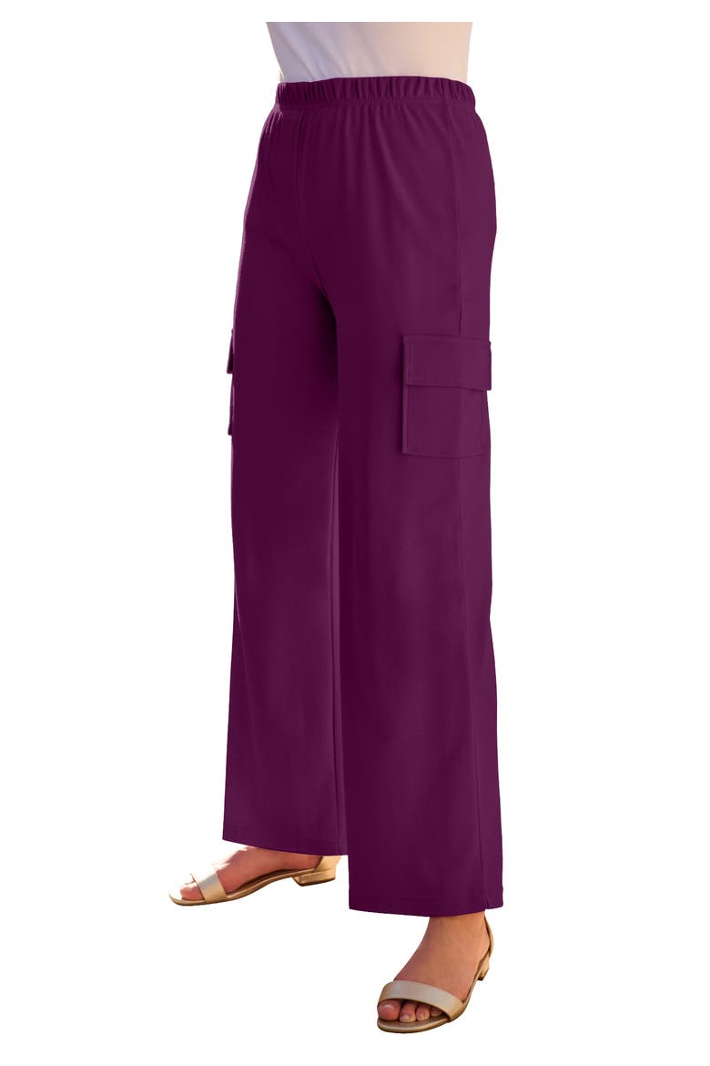 Soft Knit Cargo Pants, Main, color, DARK BERRY