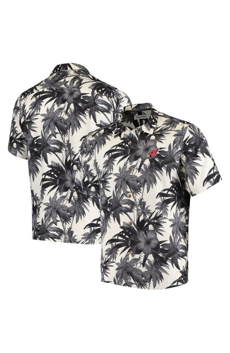 Tommy Bahama Men's Tommy Bahama Black Arizona Cardinals Sport Harbor Island Hibiscus Camp Button-Up Shirt, Alternate, color,