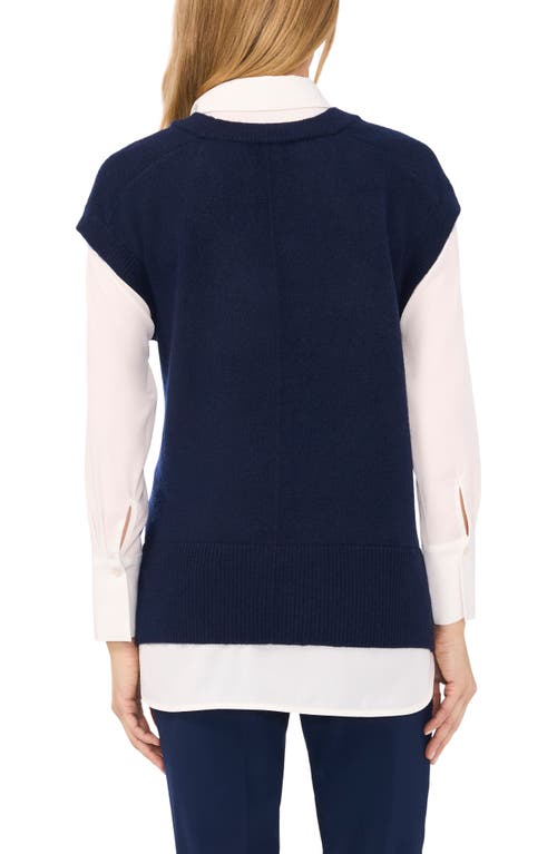 Halogen ® Layered Look Sweater Vest In Classic Navy Blue