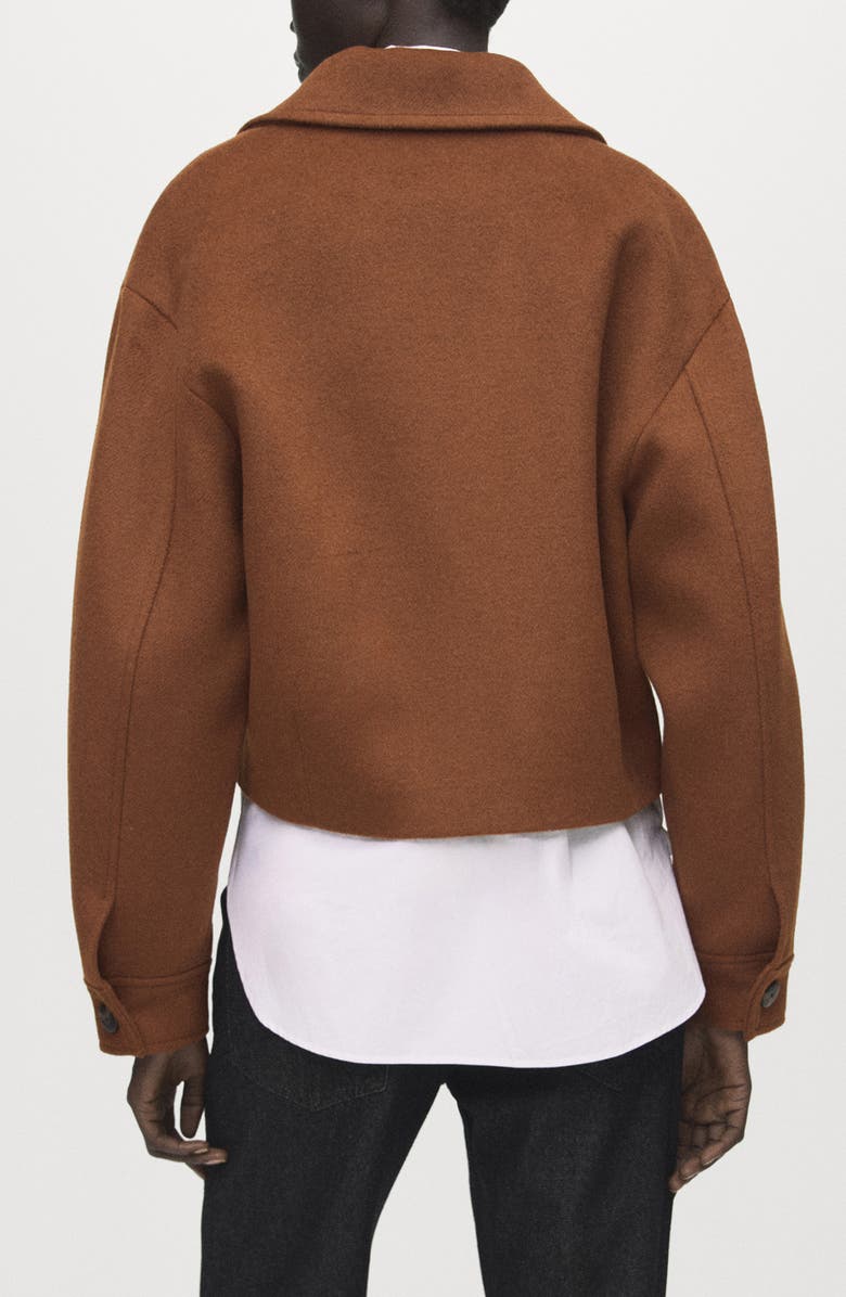 MANGO Zip Front Jacket, Alternate, color, Medium Brown