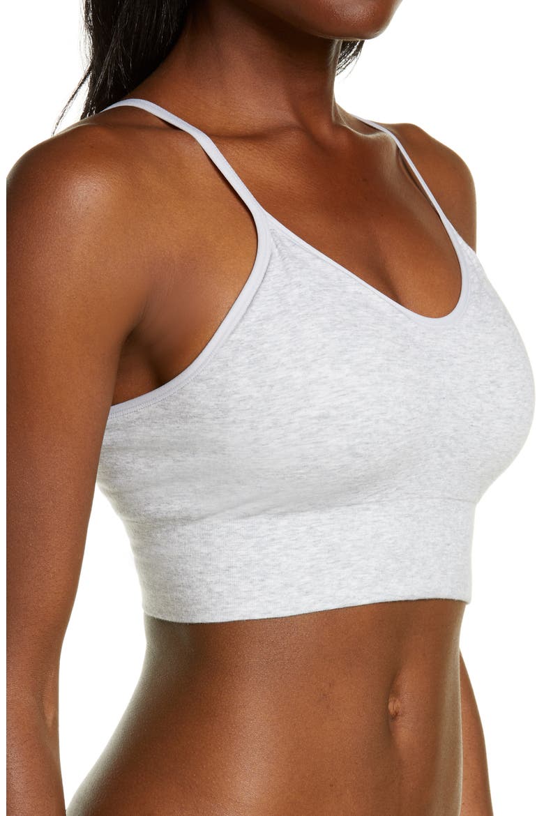Cabana Cotton Crop Cami Bralette, Alternate, color, HEATHER GRAY