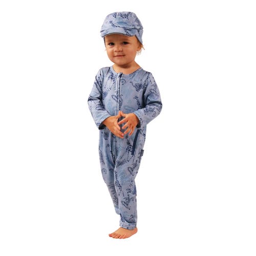 Uv Skinz Active Fleece Romper In Zoo Friends