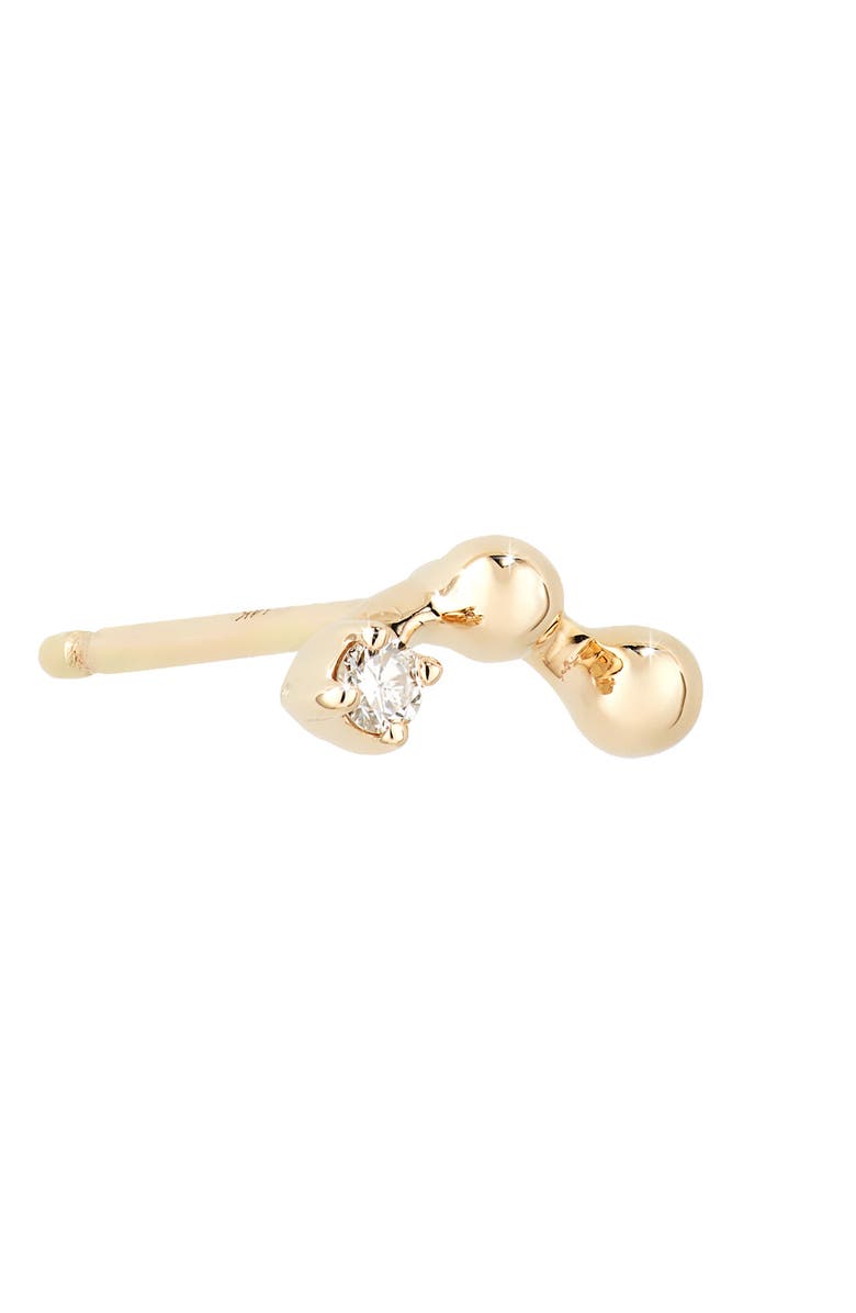 Dana Rebecca Designs Poppy Rae Pebble & Diamond Curved Stud Earrings, Alternate, color, 