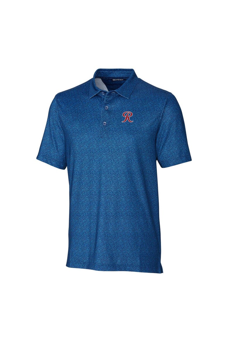 Men's Cutter & Buck Blue Tacoma Rainiers Pike Micro Floral Stretch Polo, Alternate, color, Navy