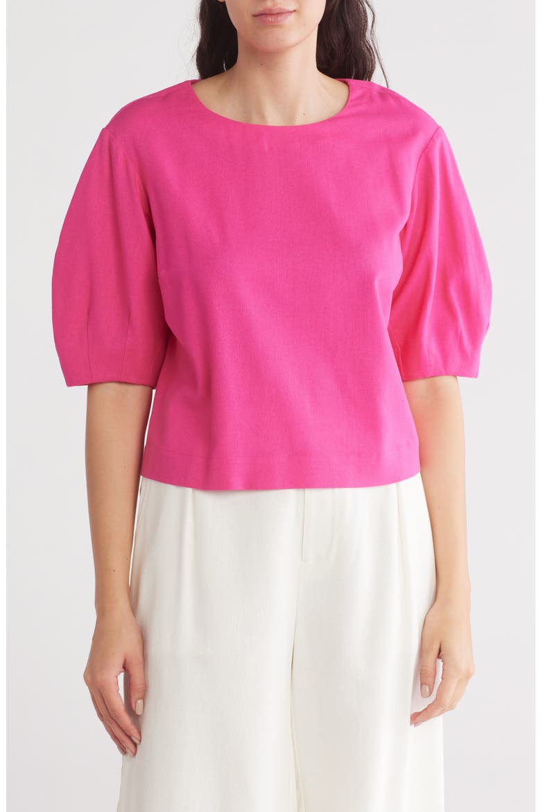 Balloon Sleeve Top, Main, color, FUCHSIA