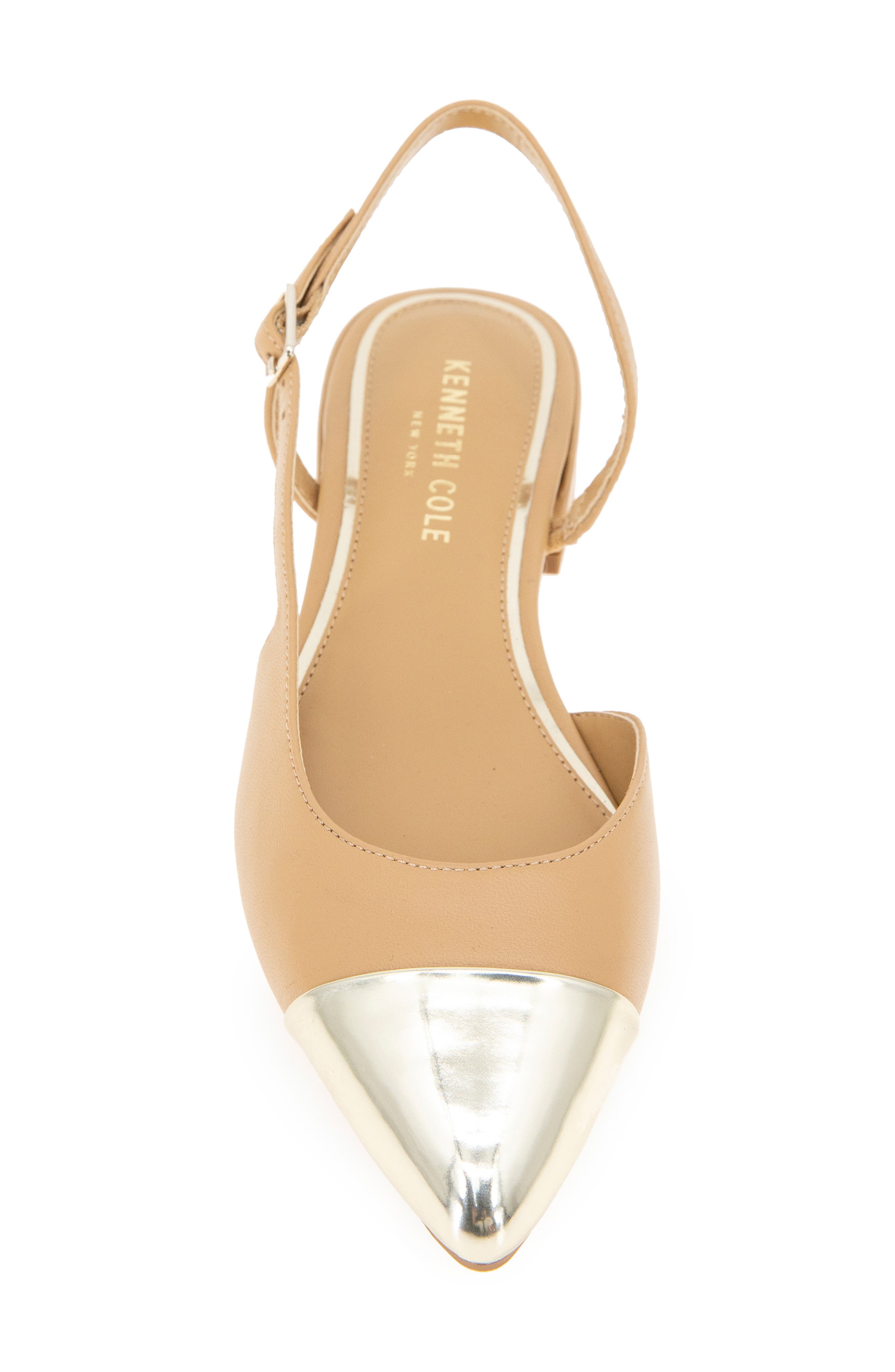 Kenneth Cole New York Cayla Slingback Half d'Orsay Pointed Cap Toe Pump, Alternate, color, 