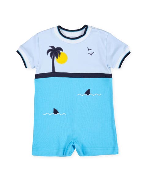 Knit Shortall With Ocean Scene