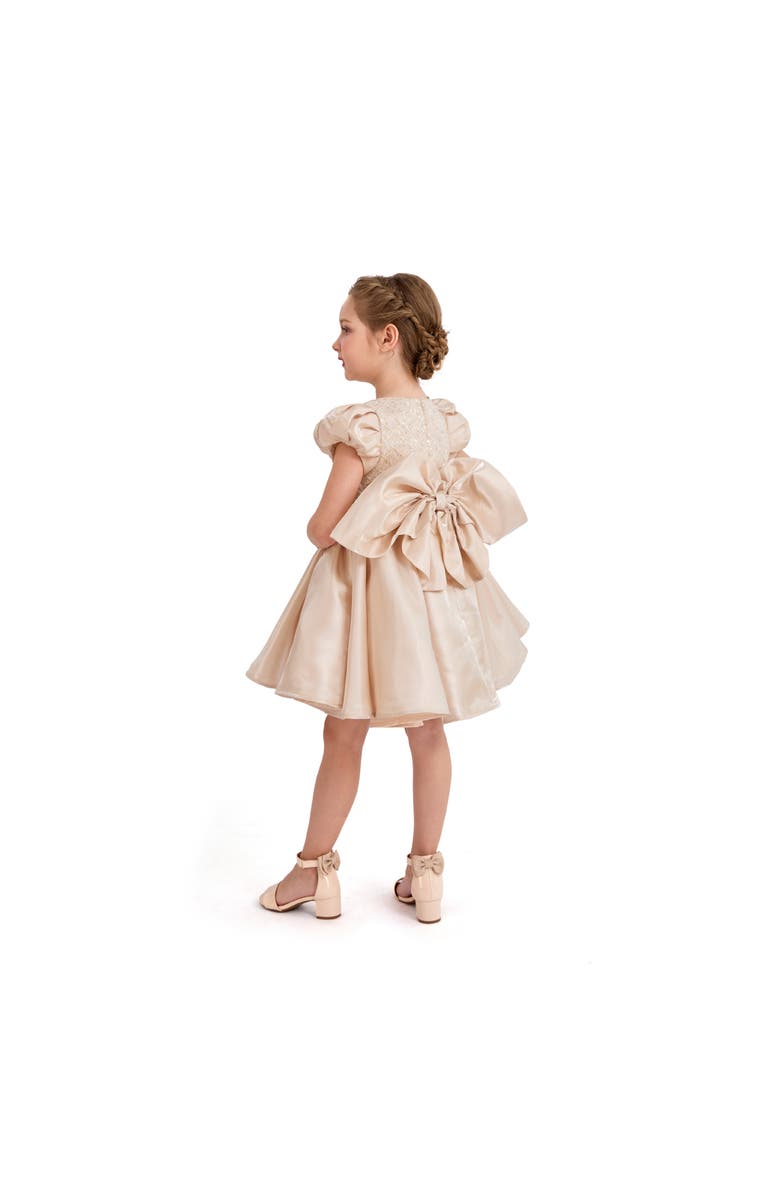 Tulleen Luna Satin Bow Occasion Dress, Alternate, color, Champagne
