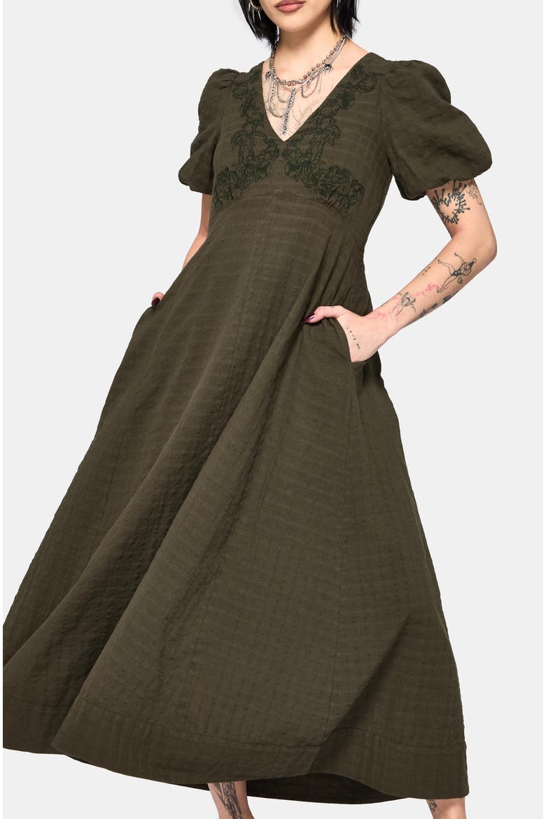 Limos Dobby Midi Dress, Alternate, color, Green