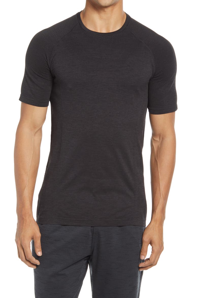 Amplify Seamless Technical T-Shirt, Main, color, BLACK HEATHER