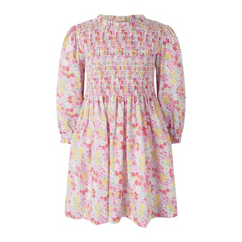 Rachel Riley Kids'  Ditsy Garden Ruched Dress In Pink