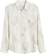 Rails Charli Leopard Print Linen Blend Button-Up Shirt