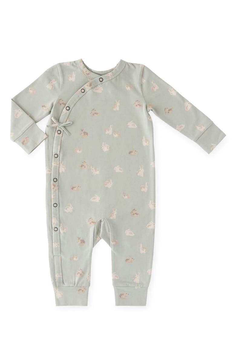 Pehr Littles Snap Front Organic Cotton Romper, Main, color, Hoppy Bunny