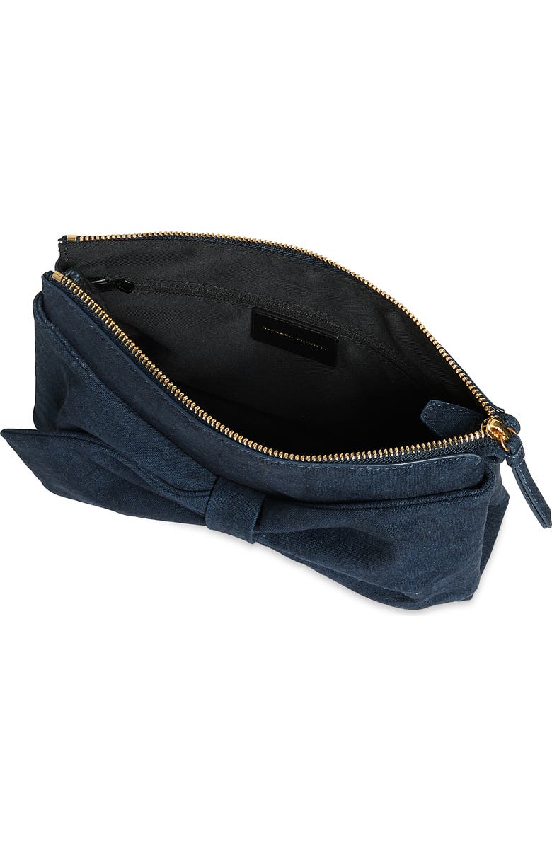 Rebecca Minkoff Bow Denim Clutch, Alternate, color, Denim