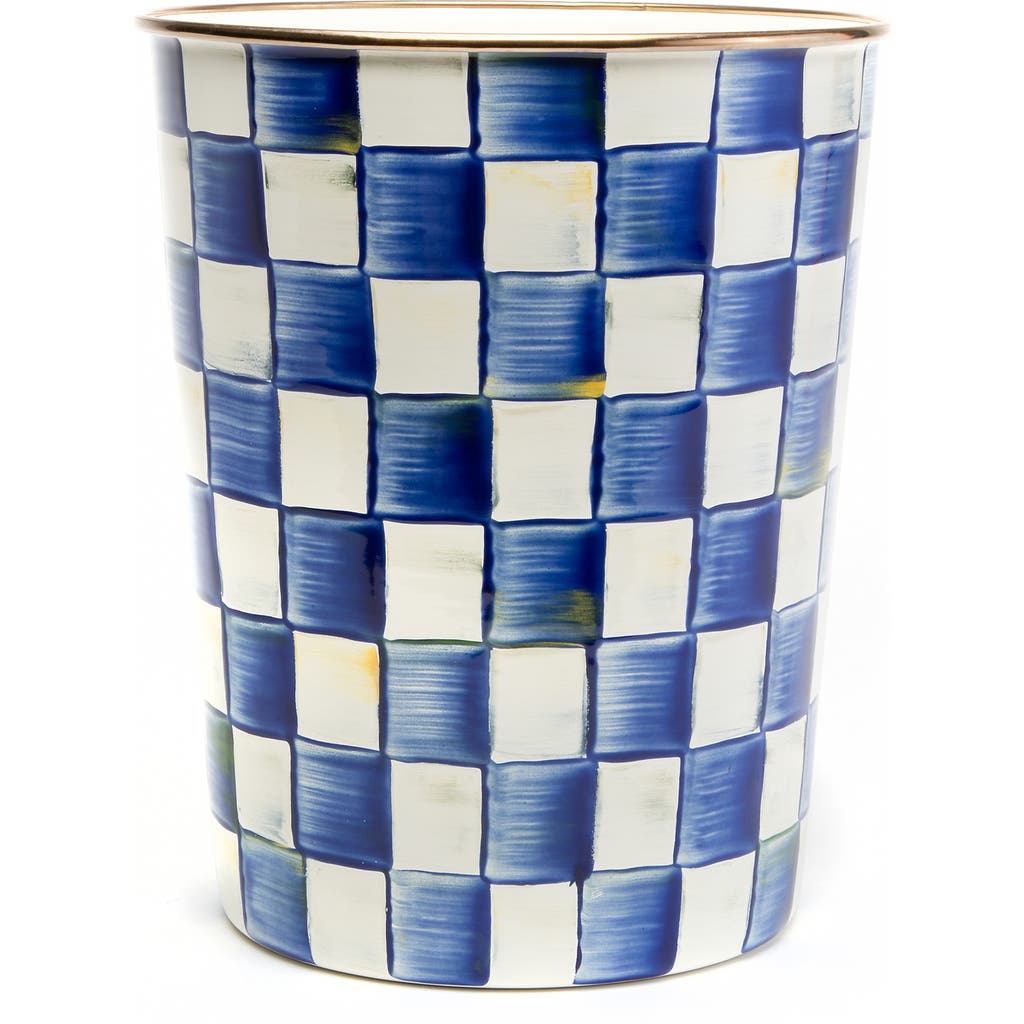 Mackenzie-childs Mackenzie Childs Royal Check Enameled Steel Waste Bin