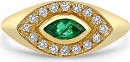 Zoë Chicco Marquis Emerald & Diamond Signet Ring