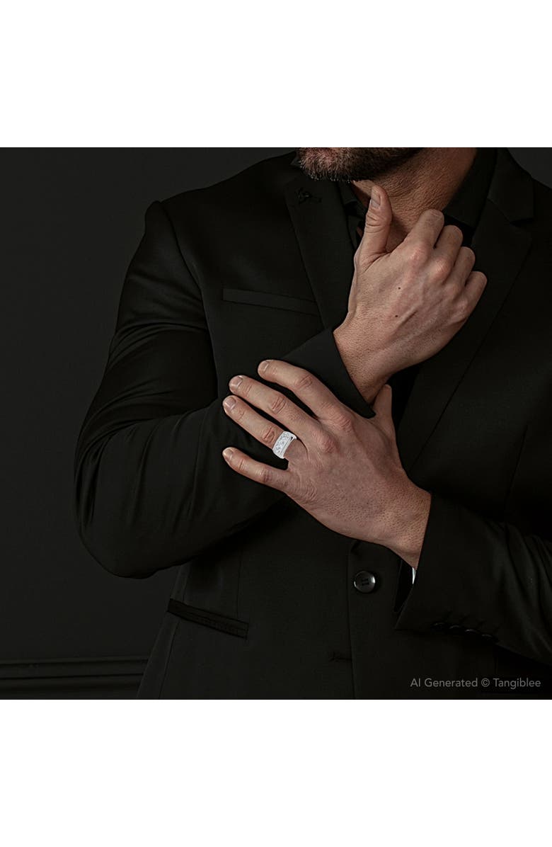 Bliss Diamond Men's 2Ct Diamond Accented Wedding Anniversary Ring 14k Gold Lab Grown FG/VS, Alternate, color, 14K White Gold