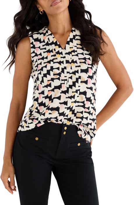 Mod Mix Crepe Sleeveless Top