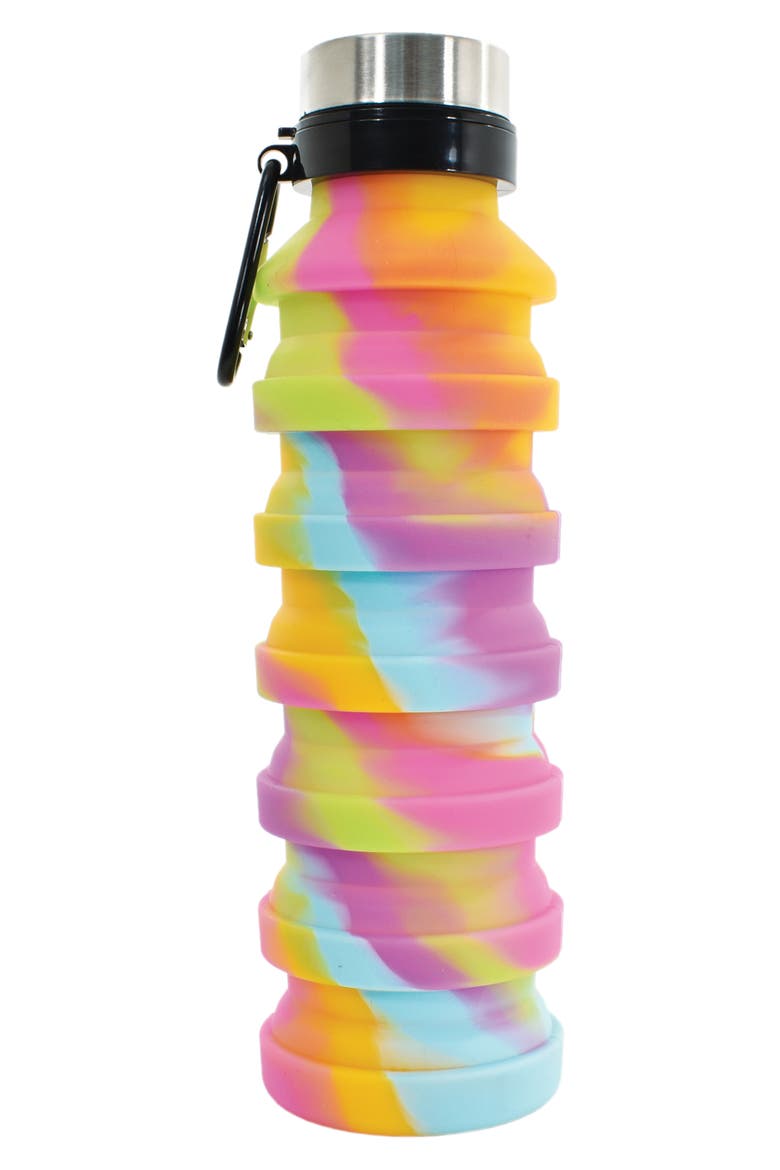 Tie Dye Collapsible Water Bottle, Alternate, color, MULTI