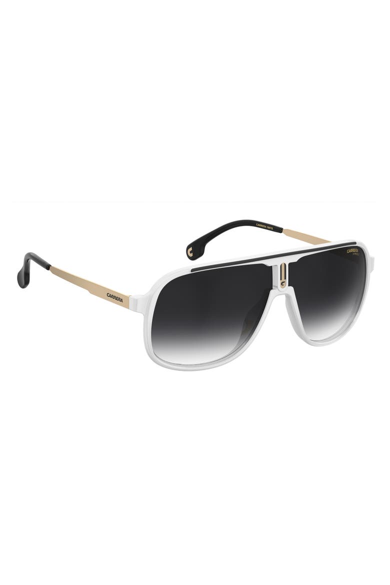 62mm Oversize Gradient Square Sunglasses, Alternate, color, WHITE BLACK/ DARK GREY SF