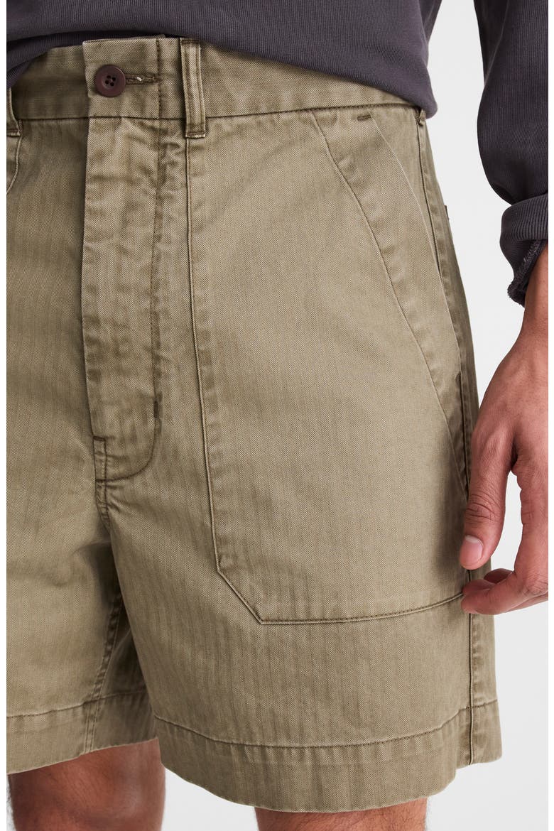 Herringbone Twill Fatigue Shorts, Alternate, color, FATIGUE