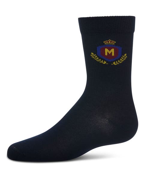 Stitched M Crest Solid Color Dress Crew Socks (Little Kid & Big Kid)