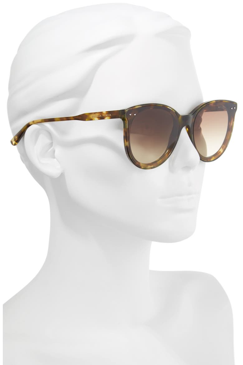 61mm Cat Eye Sunglasses, Alternate, color, GREEN HAVANA