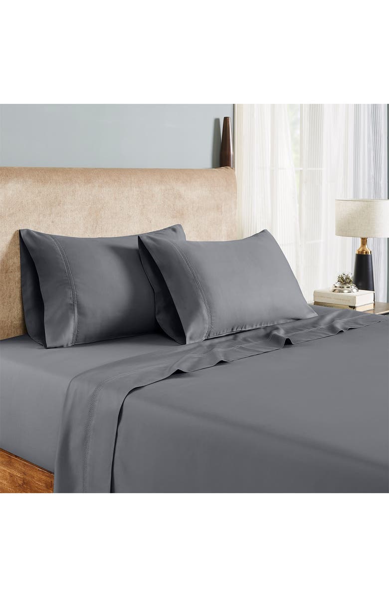 Modern Threads 1000 Thread Count Tri-Blend 6-Piece Sheet Set With Double Hole Hem - White - Full, Alternate, color, 