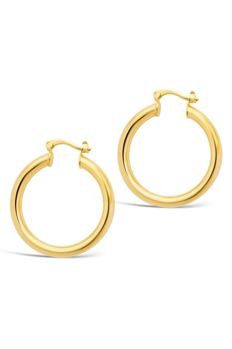 14K Yellow Gold Plated 31.75mm Chunky Tube Hoop Earrings, Main, color, GOLD