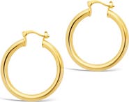 Sterling Forever 14K Yellow Gold Plated 31.75mm Chunky Tube Hoop Earrings