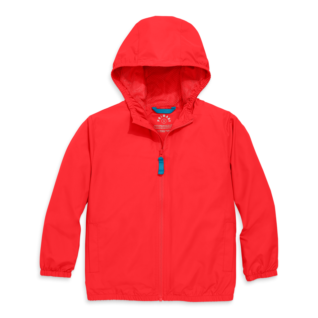 Primary Kids Packable Windbreaker In Poppy