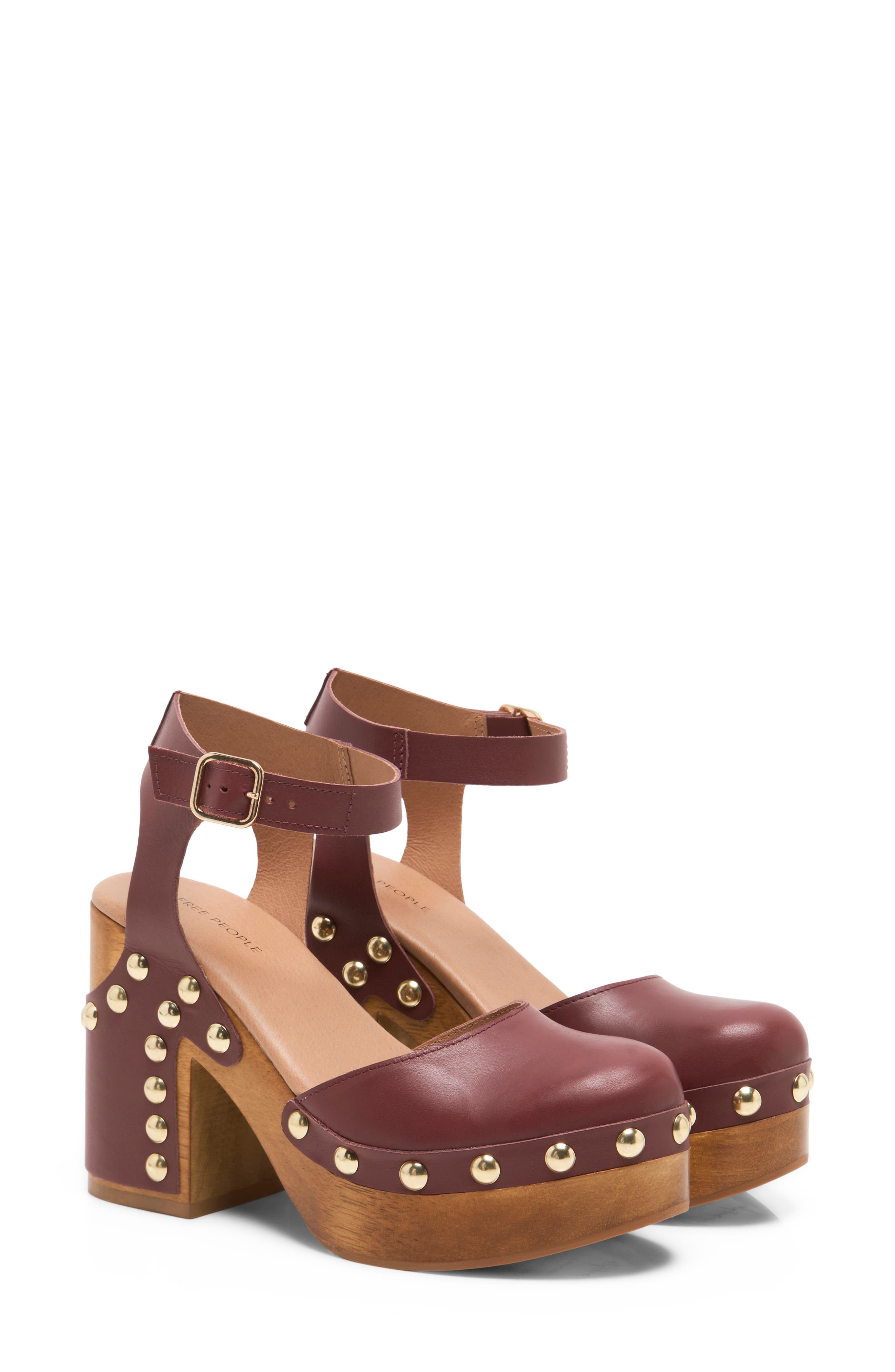 Cecelia Studded Platform Pump, Alternate, color, MAHOGANY AMBER