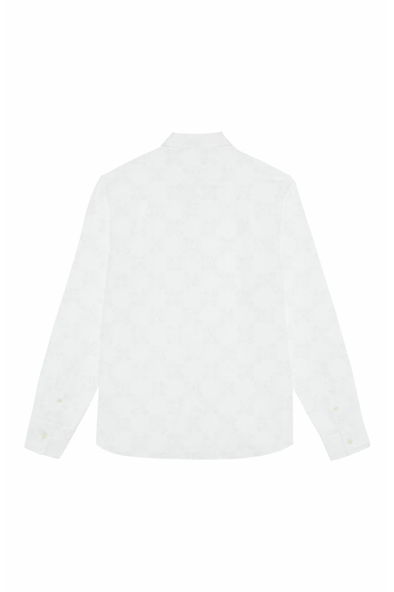 Men's Solid Linen and Cotton Shirt, Alternate, color, BLANC
