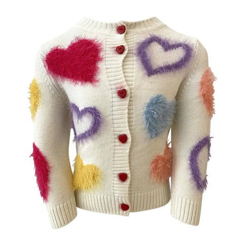 Fuzzy Hearts Cardigan