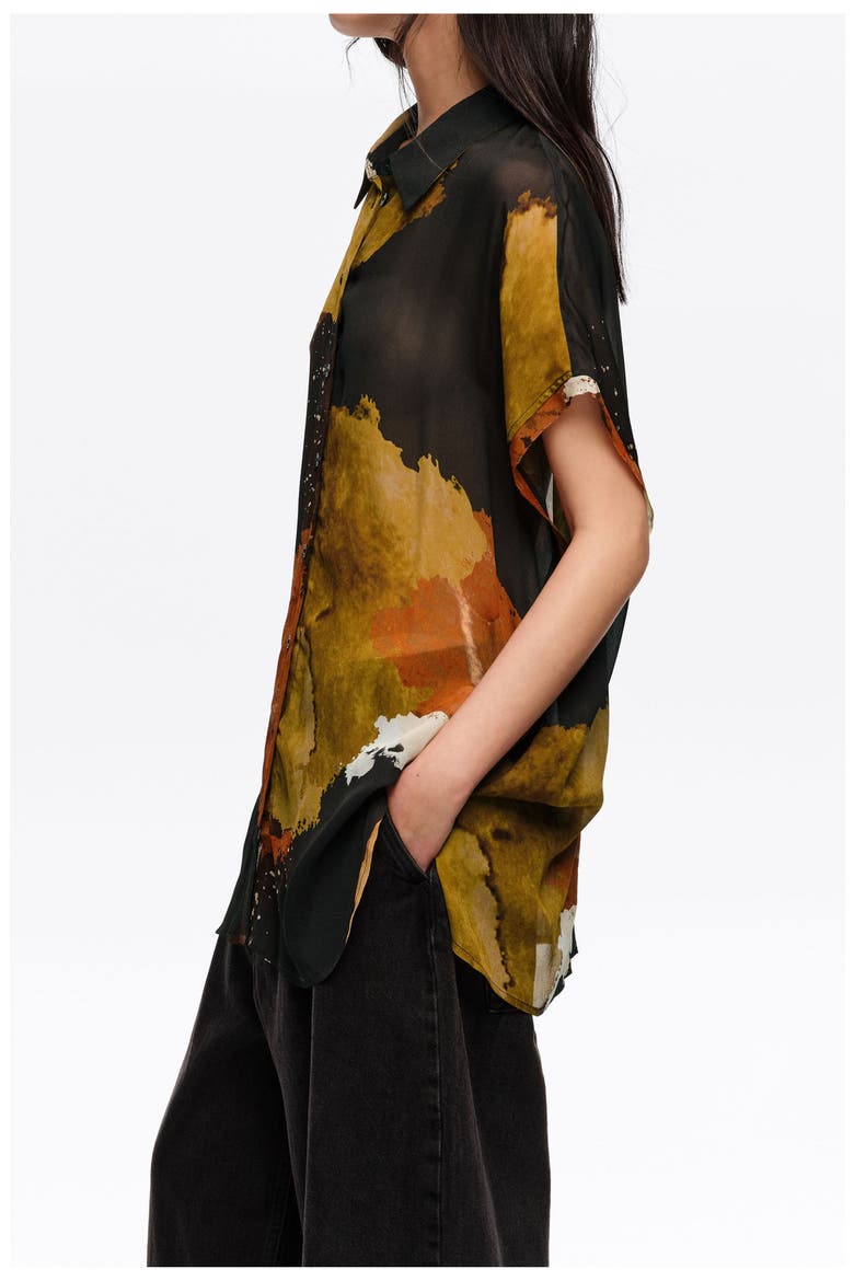Blot Shirt With Flowing Sleeves, Alternate, color, BLOT XL BLACK